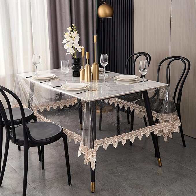 Clear Vinyl Tablecloth Protector Waterproof/Oil-Proof PVC Table Cloth - Image 4