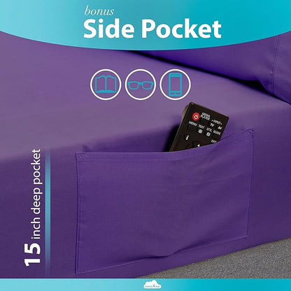 DREAMCARE Twin XL Sheet Sets – 3pcs Cooling Sheets – up to 15” Deep Pocket Twin - Image 3