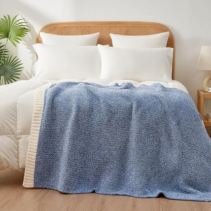 Snuggle Sac Blue Throw XL Blanket 50x70, Super Soft Warm Blankets Oversized - Image 7