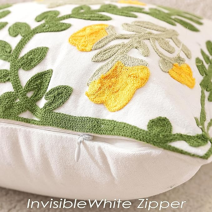 TAOSON Pack of 2, Cotton Cushion Covers, Spring Farmhouse Decor, Valentine's - Image 3