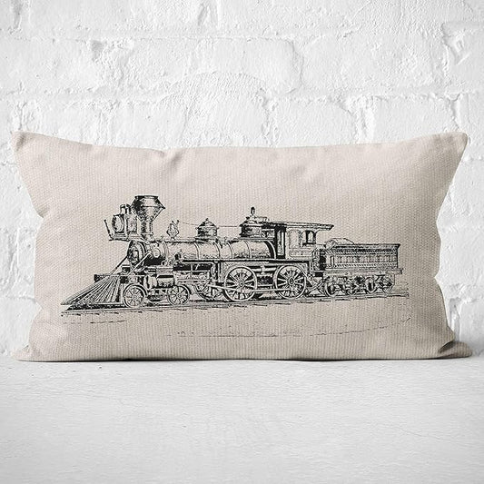 train pillow, train decor 12x20 Pillow Covers, train pillow cushion, Train by Mancheng-zi