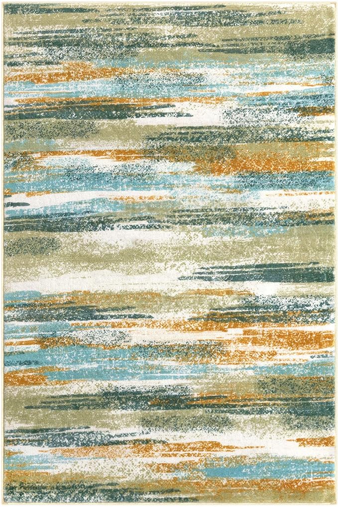 Modern Abstract 5x7 Machine Washable Area Rug Non-Slip Soft Bedroom Living Romm - Image 9