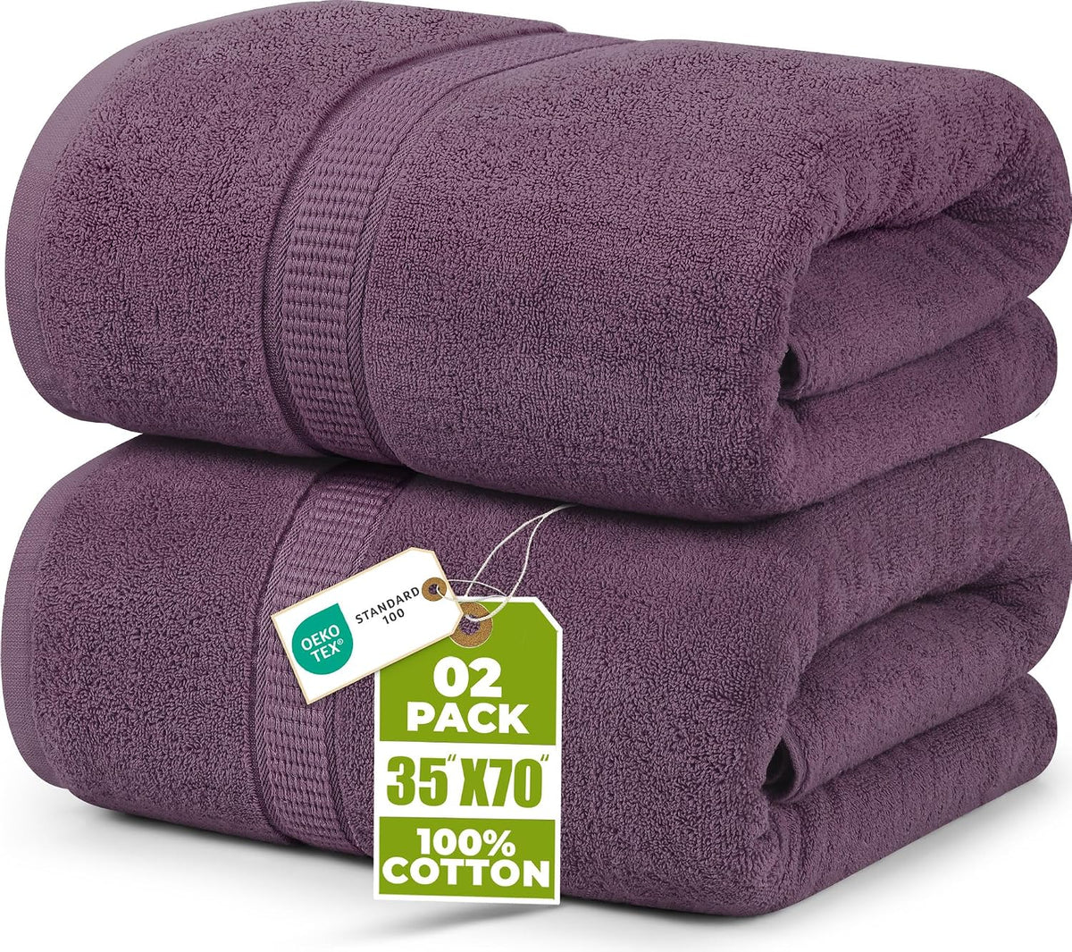 utopia towels jumbo bath sheets, 2 pack, 35x70 shown in use