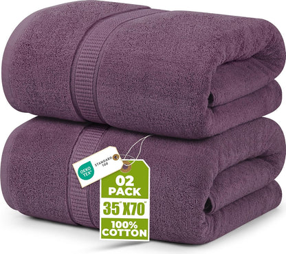 utopia towels jumbo bath sheets, 2 pack, 35x70 shown in use