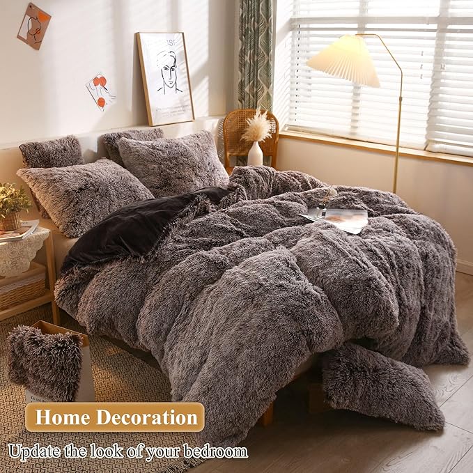 XeGe Faux Fur Throw Pillow Cases, Plush Shaggy Ultra Soft Pillow Covers - Image 6