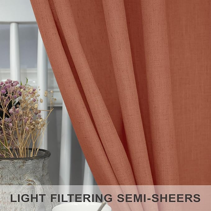 Pitalk Terracotta Curtains 84 Inches Long - Image 4