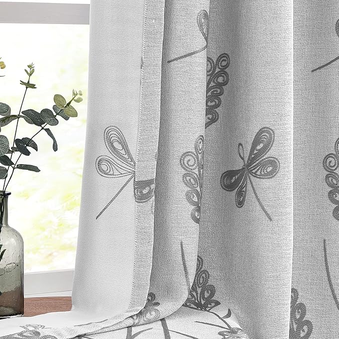 Melodieux Wheat Embroidery Linen Textured Curtain - Image 3