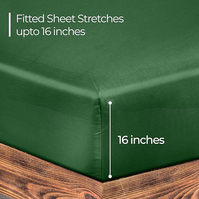 ROYALE LINENS 300 Thread Count 100% Long Staple Combed Cotton Fitted Sheet Queen - Image 2