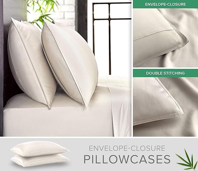 Pure Bamboo Full Sheets, Genuine 100% Organic Viscose Derived from Bamboo Bed - Image 3