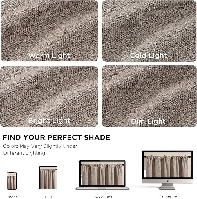 CUCRAF Custom 100% Total Blackout Curtains, Linen Back Tab and Rod Pocket - Image 6