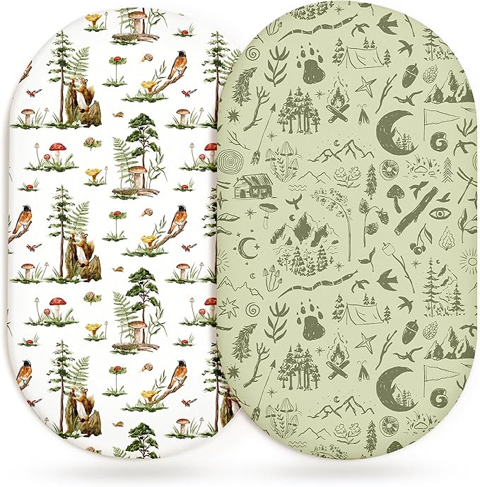 Bassinet Sheets for Baby Girls Boys 2 Pack, Fitted Baby Mattress Sheet for by Home