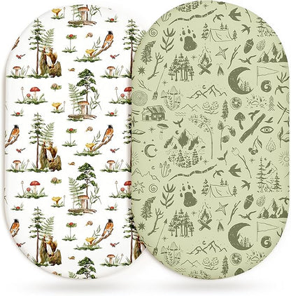 Bassinet Sheets for Baby Girls Boys 2 Pack, Fitted Baby Mattress Sheet for by Home