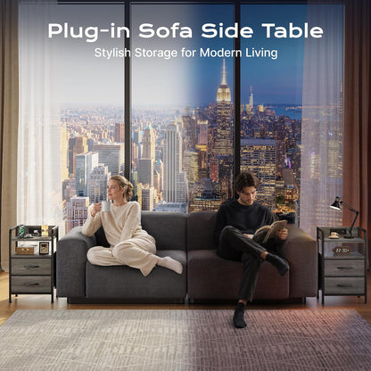 huuger nightstands set of 2, night stand, charging on a desk or shelf