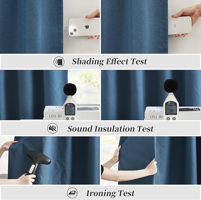 KEQIAOSUOCAI Full Shading Curtains 90 Inches Long 2 Panels Set, Completely - Image 6