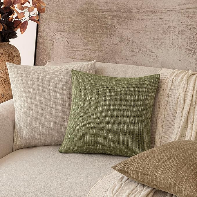 Foindtower Set of 2 Decorative Textured Burlap Linen Throw Pillow Covers - Image 7