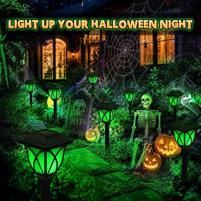 GIGALUMI Solar Halloween Lights Outdoor, LED Solar Pathway Lights 8 Pack