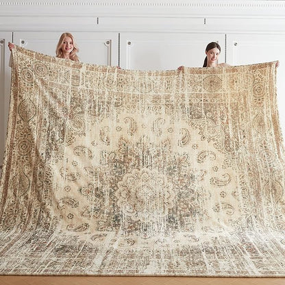 Oversized Vintage Pattern Blanket 120x120 Inches, Giant 10'x10' by Korbliss