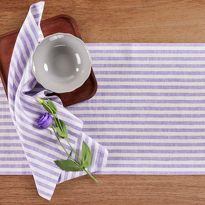 Solino Home Striped Linen Table Runner 108 Inches Long - Image 9