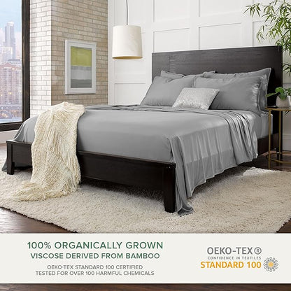 Pure Bamboo Twin Sheets, Genuine 100% Organic Viscose Derived from Bamboo Bed - Image 2
