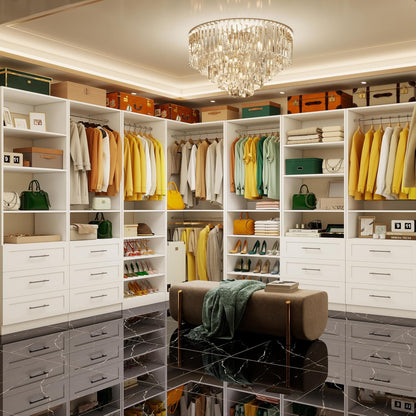 vomavex closet system with 4 sets, 101.9" closet shown in use
