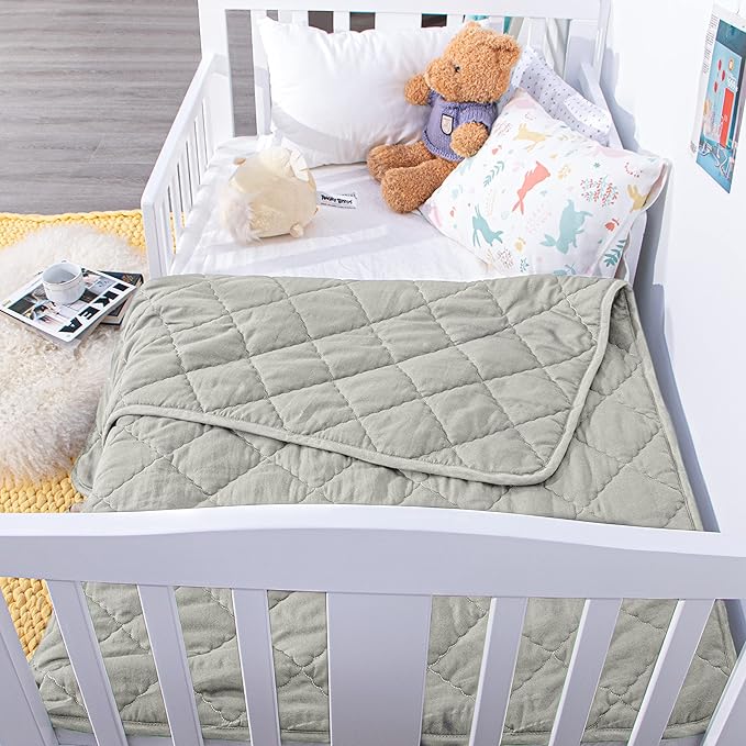 NTBAY Down Alternative Toddler Comforter, Lightweight and Warm Solid Color Baby - Image 5