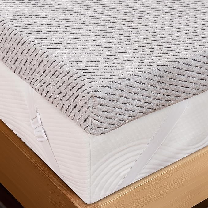 Subrtex Cover for Mattress Topper Full Size 2 Inch Mattress Topper Protector - Image 7