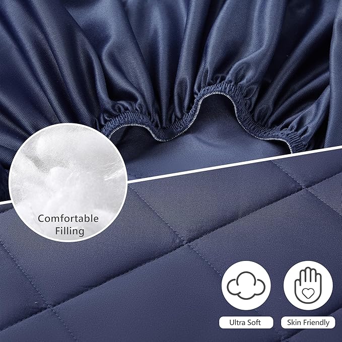 TILLYOU Pack and Play Sheets for Toddler Mattress, Mini Crib Sheets Fitted Up - Image 5