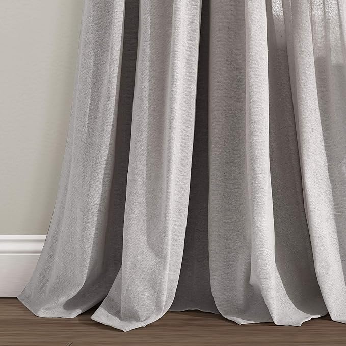 Lush Decor Linen Button Window Curtain Panel, Bedroom & Dining Room - Image 4