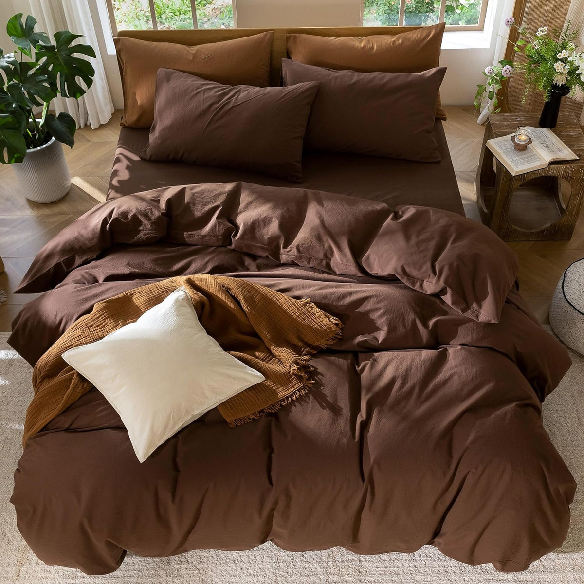 moomee duvet cover set 100% washed cotton linen showing dimensions