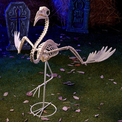 JOYIN Flamingo Skeleton Halloween Decorations 27.6 Inch Tall Spooky Flamingo Posable Animal Skeleton with Movable Joints for Halloween Indoor Outdoor Yard Garden Lawn Patio Prop Decor