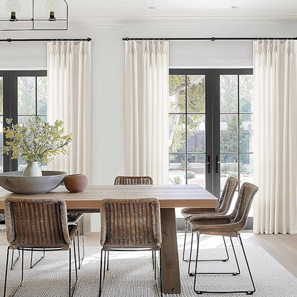 Pinch Pleated Linen Sheer Curtains 132 Inches Long - Image 2