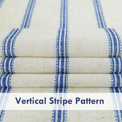 DriftAway Farmhouse Vertical Striped Linen Blend Textured Light Filtering Semi - Image 4