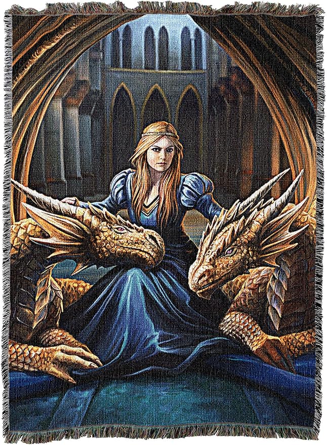 Pure Country Weavers Fierce Loyalty Dragons Woven Blanket by Anne Stokes - Image 2