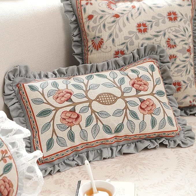 Rectangle Throw Pillow Covers Set of 2, Cottage Rustic - Image 2