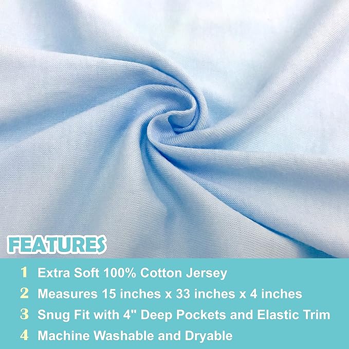 American Baby Company 15" x 33" Fitted Bassinet Sheet, 100% Natural Cotton - Image 3