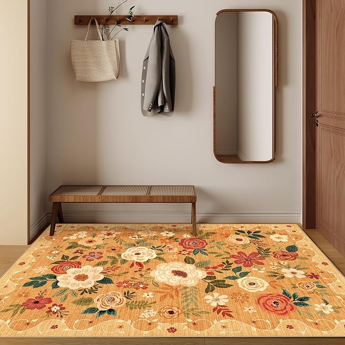 DUKINO 3x5 Area Rug, Floral Rugs - Image 7
