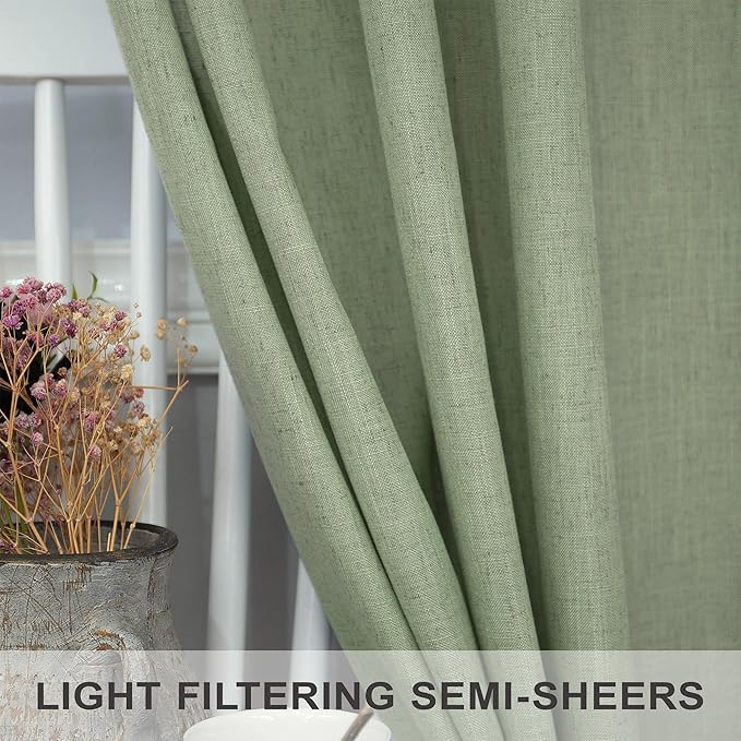 Light Sage Curtains 38 Inch Wide - Image 4
