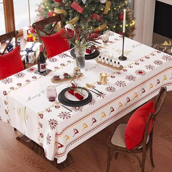 Christmas Rectangle Table Cloth, 100% Waterproof Tablecloth, Christmas by Unknown