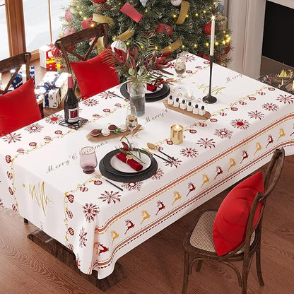 Christmas Rectangle Table Cloth, 100% Waterproof Tablecloth, Christmas by Unknown