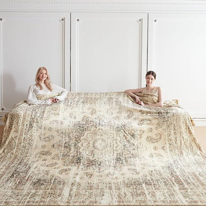 Oversized Vintage Pattern Blanket 120x120 Inches, Giant 10'x10' - Image 2