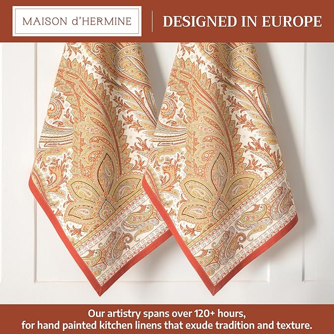 Maison d' Hermine Kitchen Towels Set of 2 100% Cotton 27.50" x 20" Reusable - Image 2