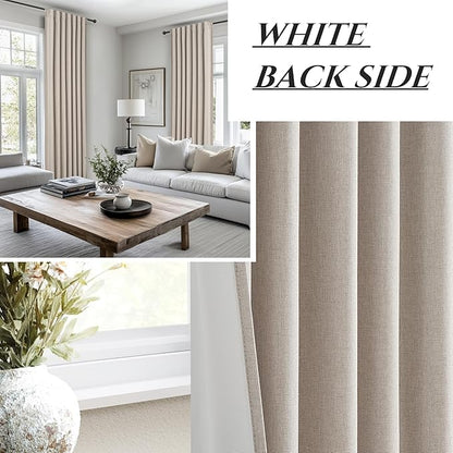 Grey Flax Natural Linen 90 Inch Curtains - Image 6