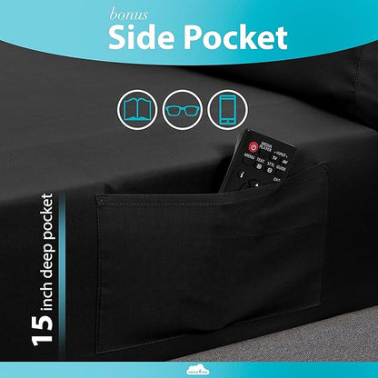 DREAMCARE Twin XL Sheet Sets – 3pcs Cooling Sheets – up to 15” Deep Pocket Twin - Image 3