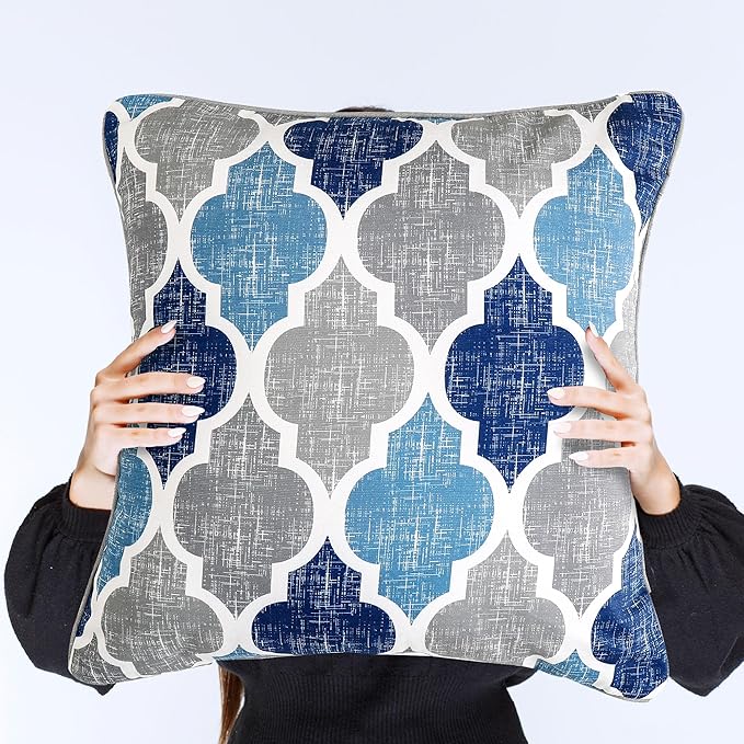 Beauoop Throw Pillowcover Soft Chenille Print Moroccan Geometric 2-Sided - Image 2