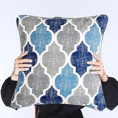 Beauoop Throw Pillowcover Soft Chenille Print Moroccan Geometric 2-Sided - Image 2