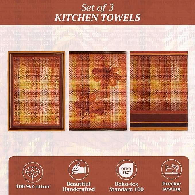 Maison d' Hermine Kitchen Towels Set of 3 100% Cotton 20" x 27.5" Reusable - Image 2