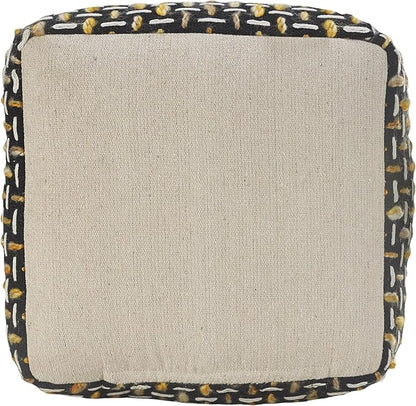 L. R. Resources, Inc. LR Home Hand-Woven Black/Gold/White Geometric Square - Image 6