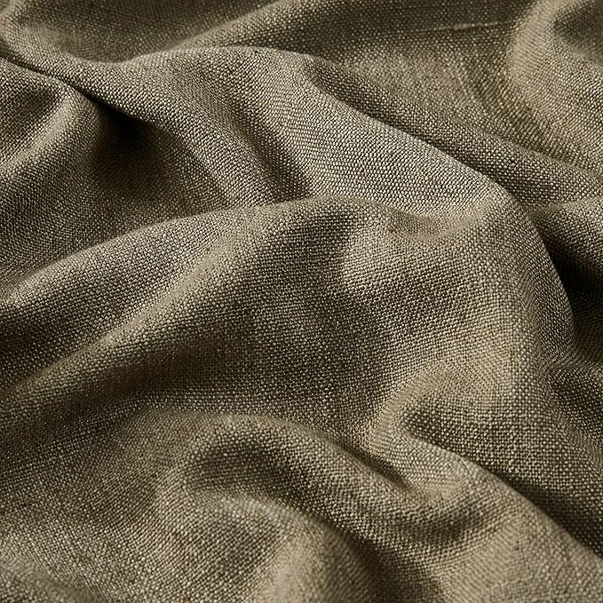 Vision Home Brown Pinch Pleated Full Blackout Curtains Linen Blended Room - Image 5