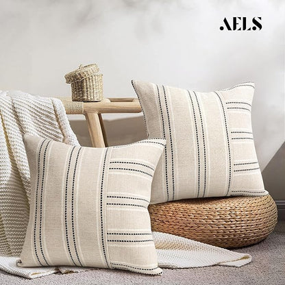 AELS 26x26 Decorative Farmhouse Linen Throw Pillow Covers, Boho Textured Pillow - Image 5
