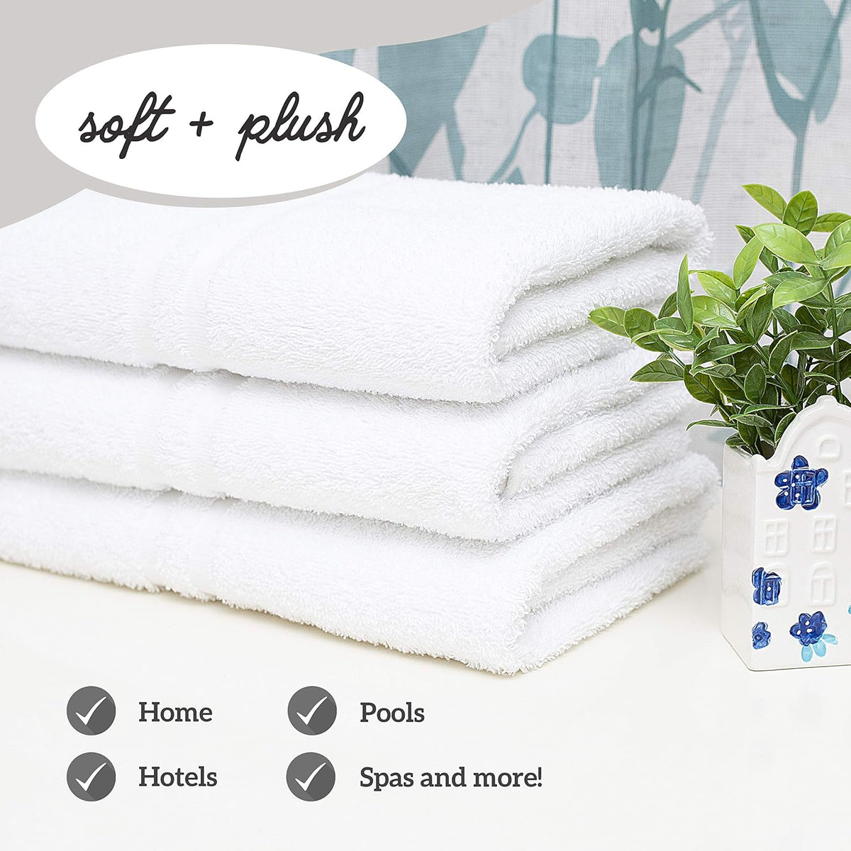 green lifestyle luxury bath towel - white large, close-up detail